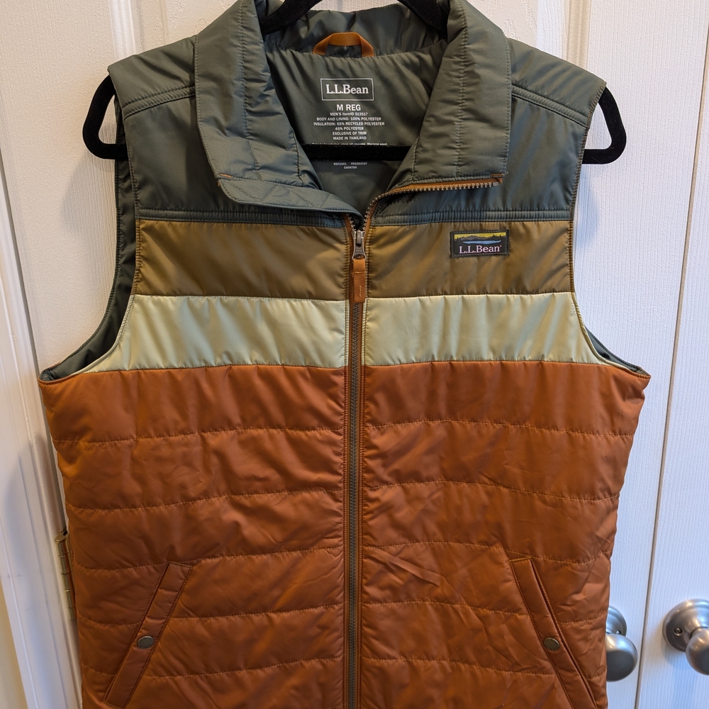 L.L.Bean Men's Mountain Classic Puffer Vest, Colorblock Medium